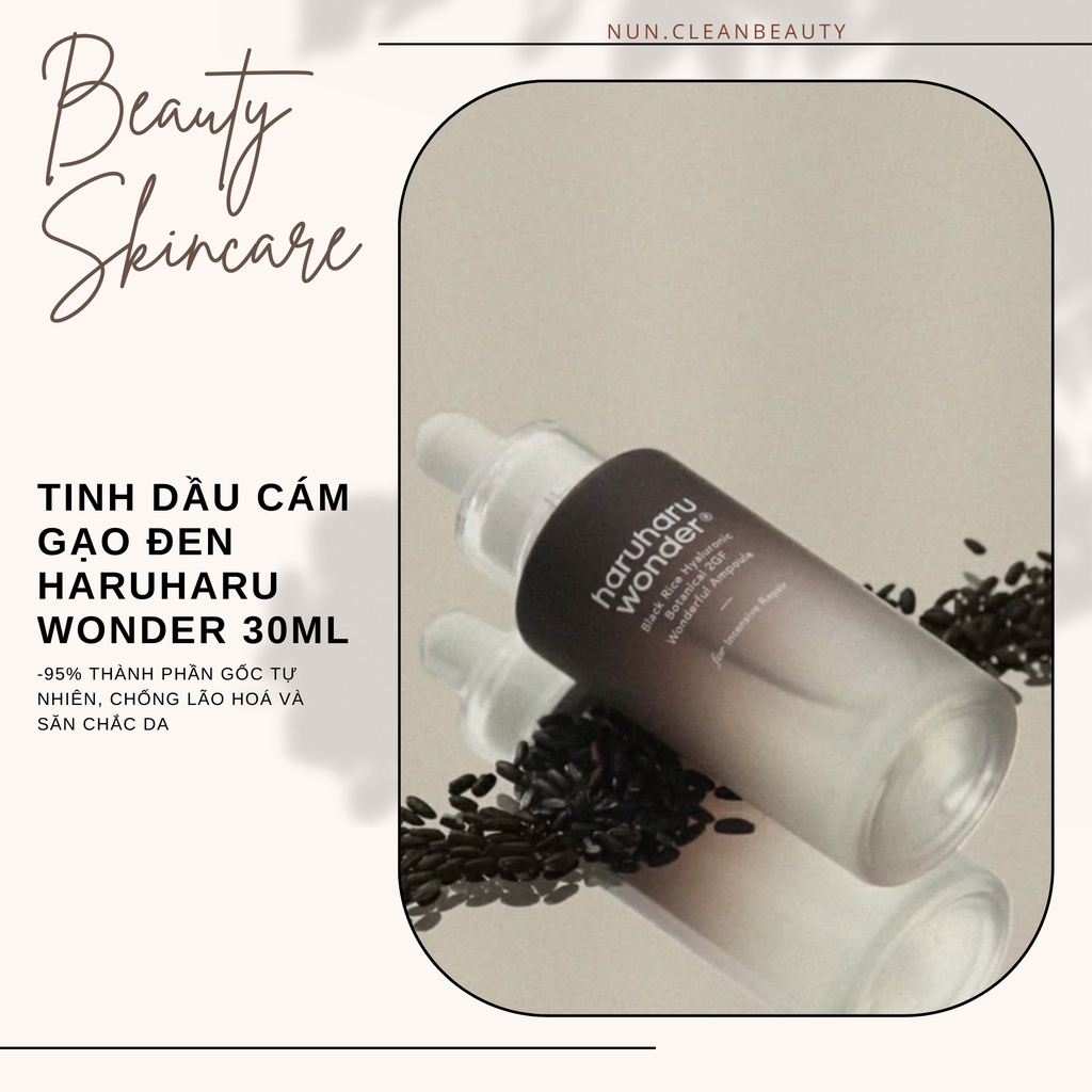 Tinh Dầu Cám Gạo Đen thuần chay HaruHaru Wonder  30ml