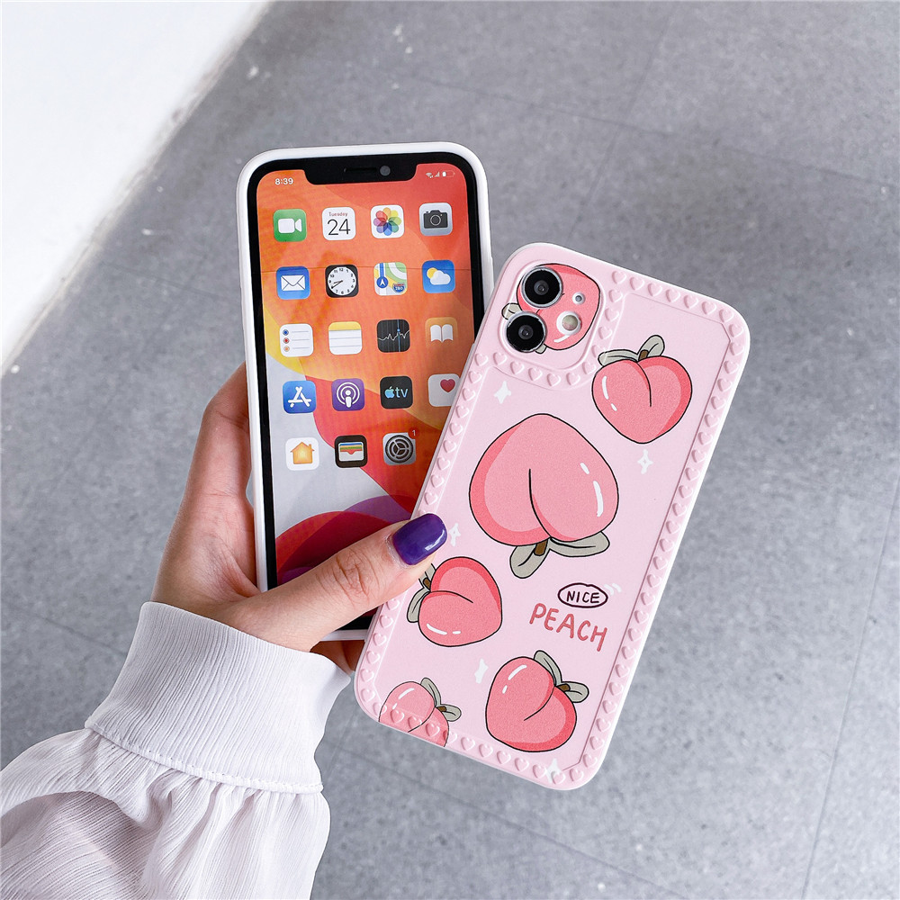 Ốp Điện Thoại Mềm Chống Sốc Họa Tiết Trái Đào Cho Iphone 12 Mini Pro Max Iphone 6 6s 7 8 Plus X Xs Max Xr 11 Pro Max