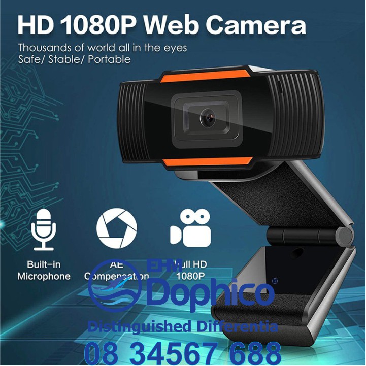 Webcam HD 1080P và 720P – Tích hợp Mic và đèn Led hỗ trợ học trực tuyến – Hình siêu nét – Âm thanh chuẩn thực – BH 1 năm