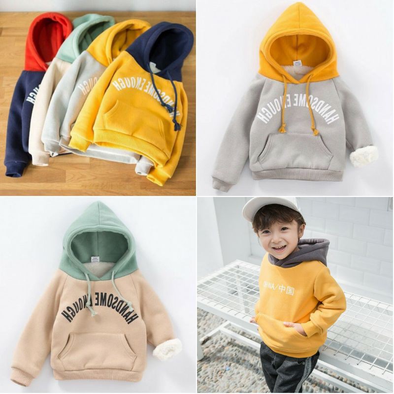 Áo Nỉ Hoodie Cho Bé Mũ Có Dây, Có Túi Chất Nỉ Bông Dầy Dặn Cực Ấm