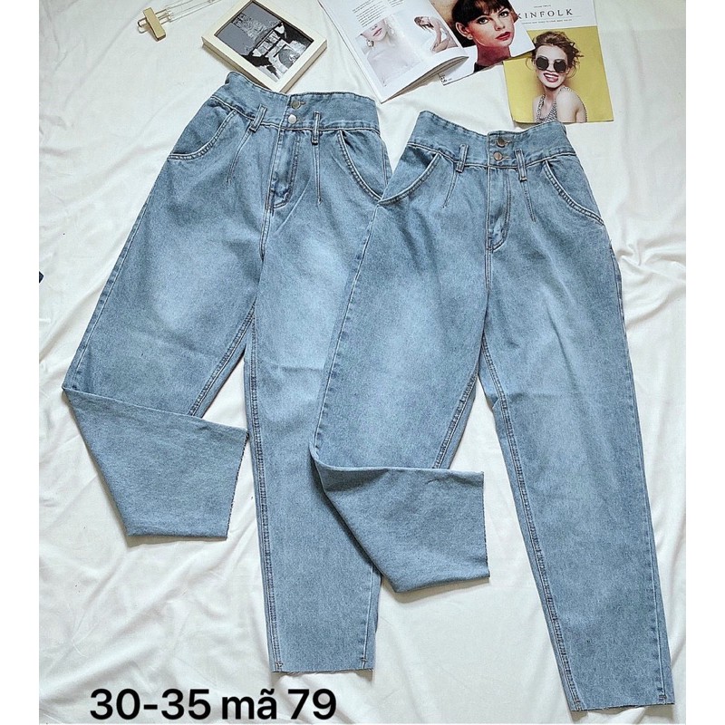 Quần baggy jean nữ ✈️ FREESHIP ✈️ Quần baggy jean nữ lưng cao size đại từ 55kg đến 80kg hàng VNXK MS79 bigsize 2KJean