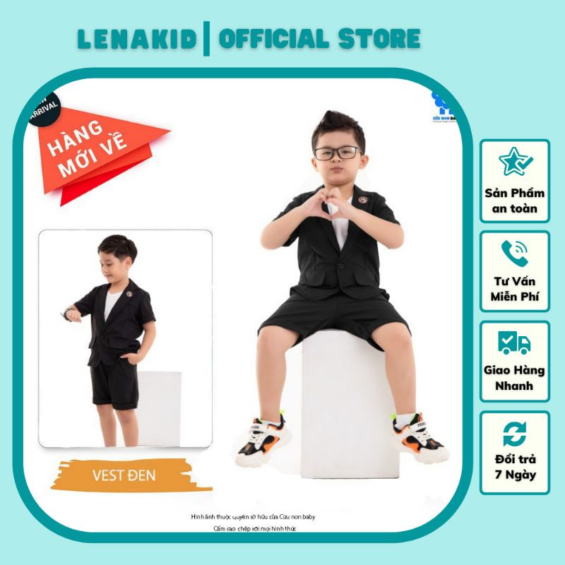 Bộ Vest Gile Cho Bé Trai 💖FREESHIP 💖 SET VEST tay ngắn cho bé trai màu đen, kem, xanh đen + VEST GILE bé trai 1-7 tuổi