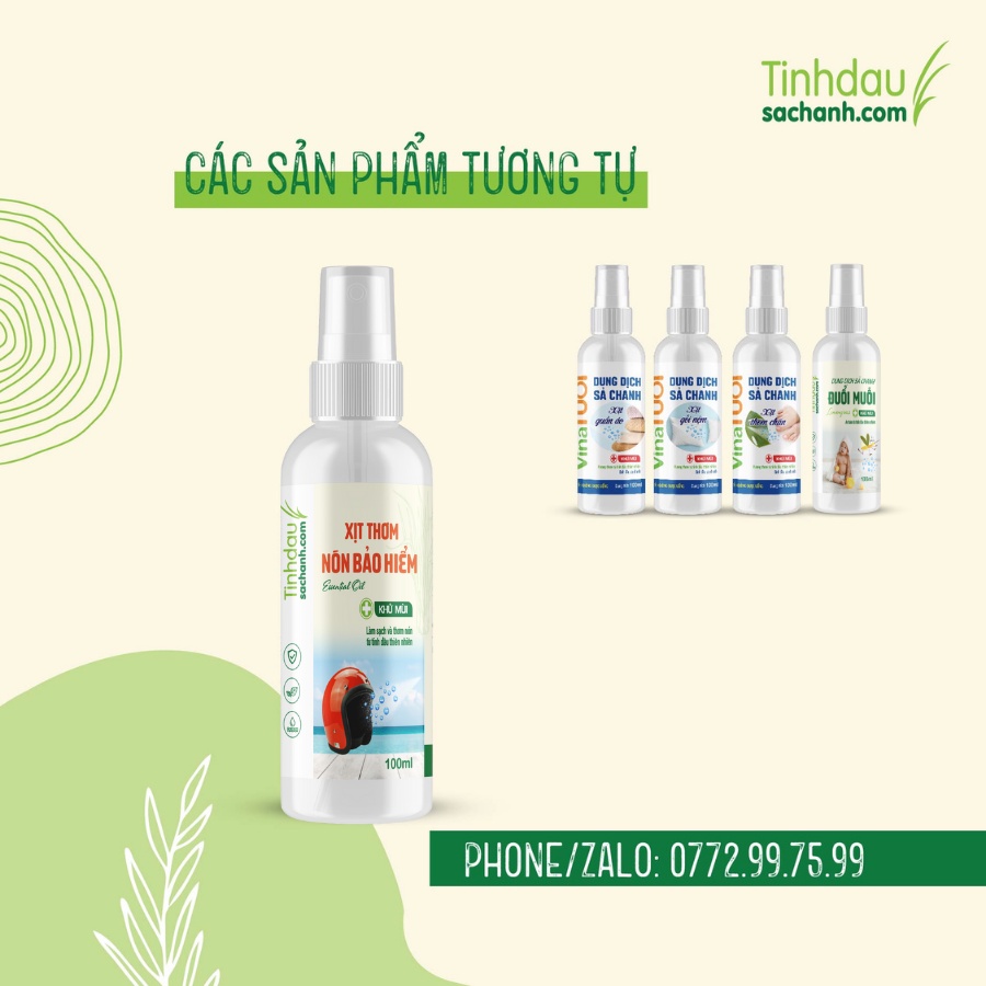 Chai Xịt Phun Sương Thơm Mũ Bảo Hiểm 100ml TINHDAUSACHANH.COM  Bình Xịt Đa Năng Vệ Sinh Khử Mùi Nón Bảo Hiểm