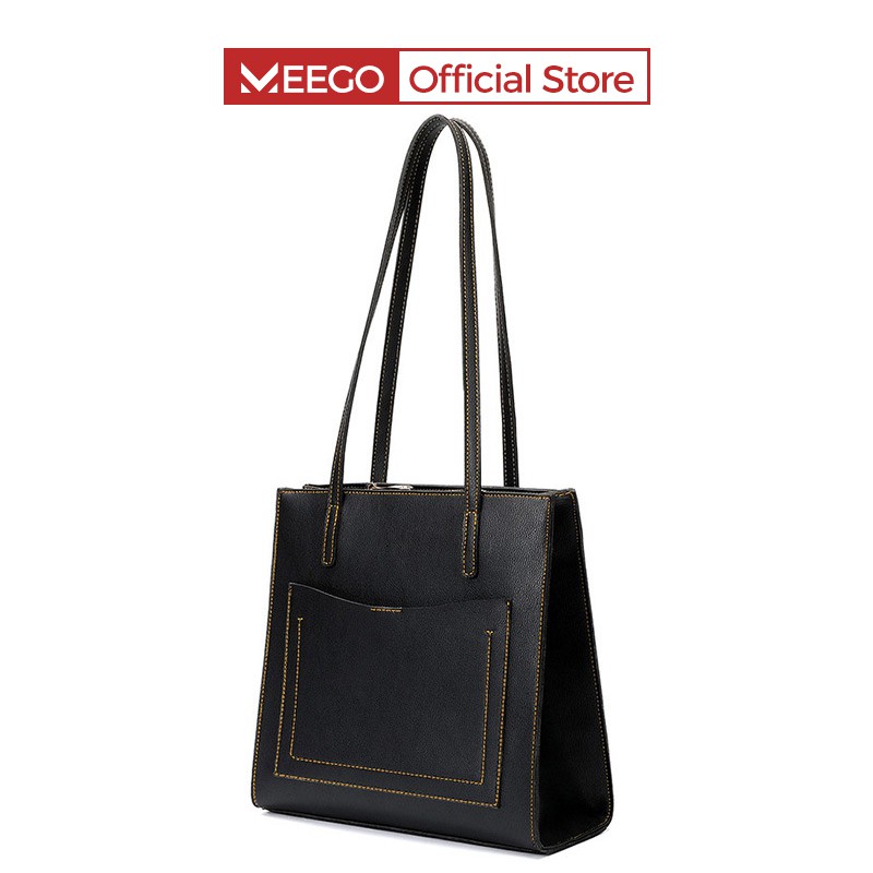 [Mã BMBAU50 giảm 7% tối đa 50K đơn 99K] Túi Tote Da Trơn Đeo Vai Khóa Ngang, Cúc Bấm Vừa A4 Thương Hiệu MEEGO G9088
