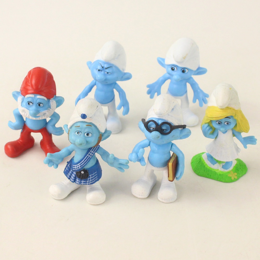 Mô Hình Nhân Vật Phim Smurfs Season Clumsy Smurfette Papa Grouchy Brainy Gargamel Schtroumpf Mini Bằng Vinyl Cổ Điển Làm Quà Tặng Sinh Nhật Mới Cho Bé