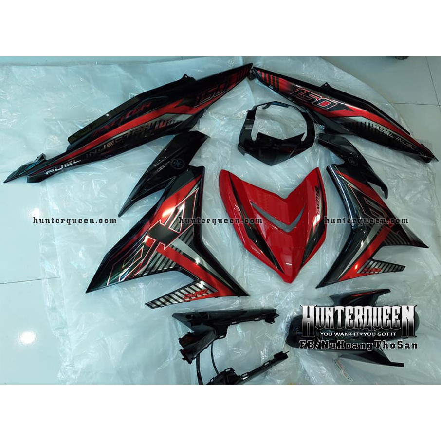 Tem rời Exciter 150. Tem chữ EXI, xe đen, tem đỏ. Thay đổi màu sắc và chi tiết theo yêu cầu. Sắc nét, bền màu