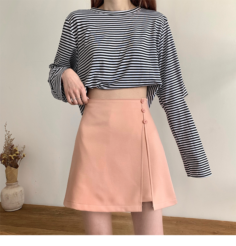Chân Váy Chữ A Lưng Cao Màu Trơn Phong Cách Giản Dị Thời Trang Dành Cho Nữ | BigBuy360 - bigbuy360.vn