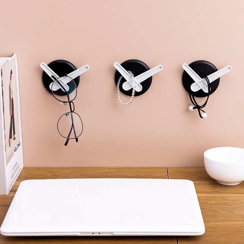 Set 3 Móc Treo Đồ Hình Đồng Hồ Tròn Dán Tường Trang Trí Dễ Thương