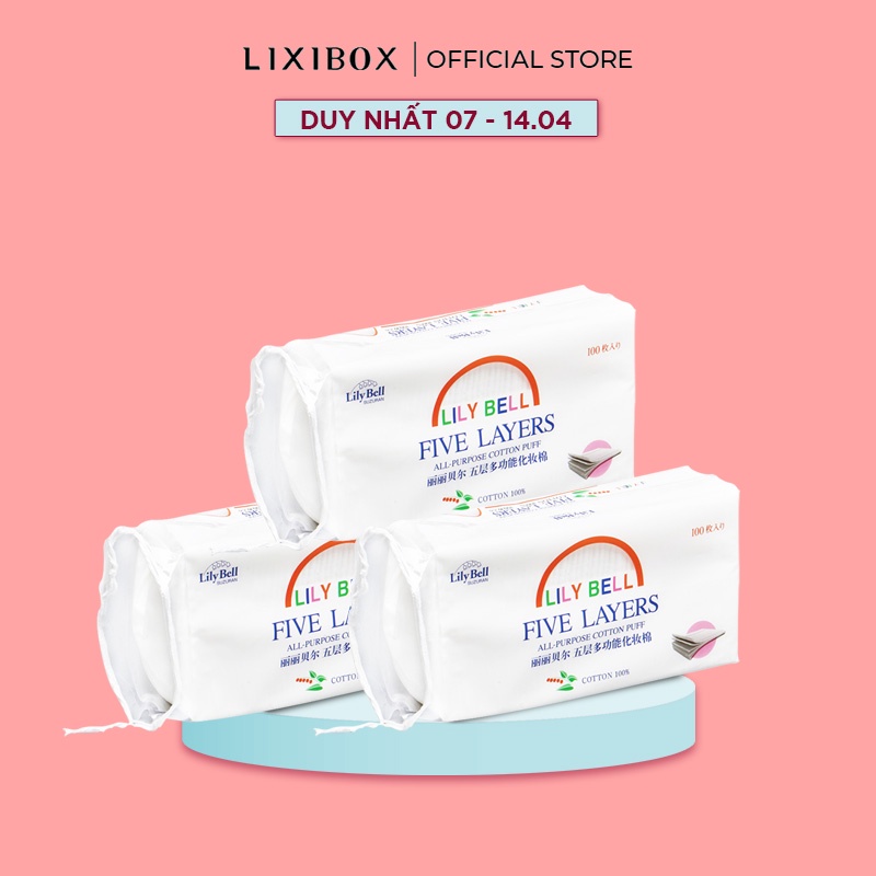 Combo Bong Tẩy Trang 5 Lớp Suzuran Lily Bell Five Layer Cotton Pads 100 Miếng Dụng Cụ Trang điểm Myphamelle Com