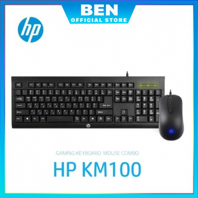 Bộ Phím Chuột HP KM100 Có Dây - Loại Tốt- Bảo Hành 12 Tháng - Chuyên Văn Phòng/ Game