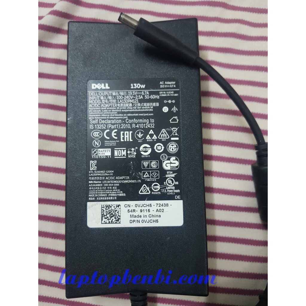 Adapter Slim Dell 130w (19.5v-6,7A) kim nhỏ 4.5mm x 3.0mm | sạc laptop Dell Slim 130w