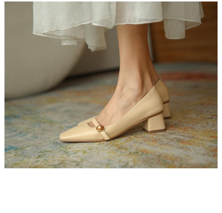 New Shallow Square Head Maintain Women's Wild Fashion High Heels Shoes