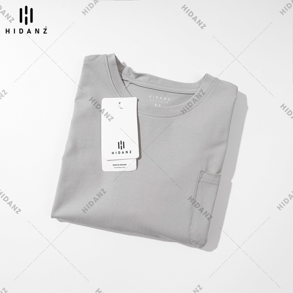 Áo thun trơn nam có túi basic tee HIDANZ chất vải 100% Cotton sang trọng - thoáng mát - co giãn - không xù - TCT01