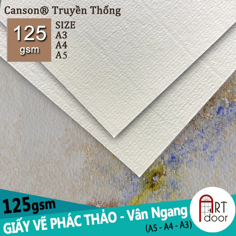 [ARTDOOR] Giấy vẽ Chì CANSON Truyền Thống Mỏng 125gsm (vân ngang)