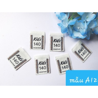 Set 10 nhãn mác gắn quần áo mẫu cho bé