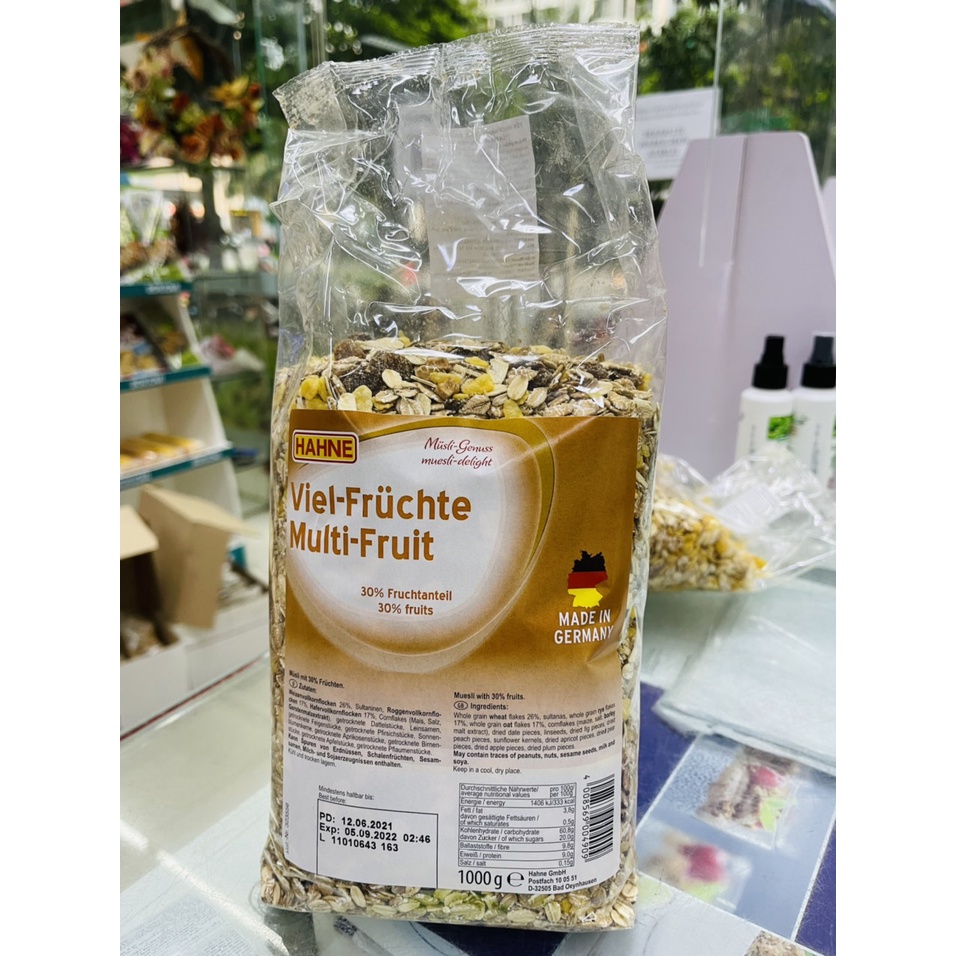  Ngũ cốc Hahne Multi Fruit Muesli 1kg date 09.2022