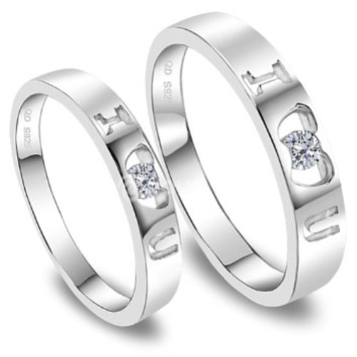 Nhẫn đôi Bạc Hiểu Minh NC003 - I love you