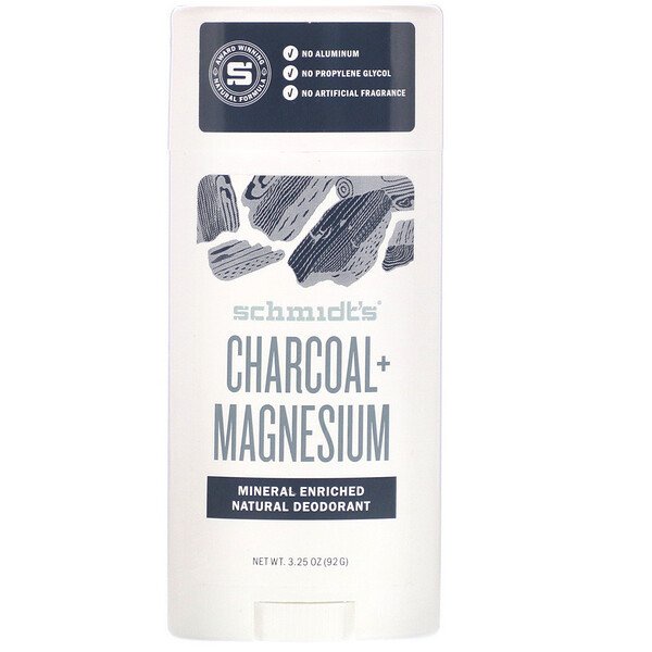 Schmidt's Aluminum Free Natural Deodorant Charcoal + Magnesium - Lăn khử mùi dành cho nam giới và phụ nữ 9.2g