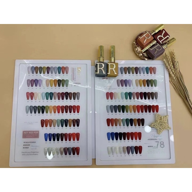 set sơn gel 78 màu hàn quốc màu chuẩn tặng kèm bảng màu huaxi