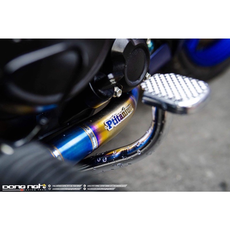 Cổ bô titan đót cnc Ptitanium gắn pô zin cho xe honda yamaha suzuki ex win sonic winner x satria exciter 150