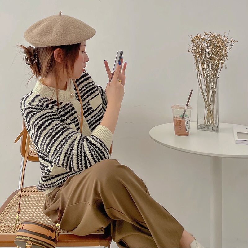 Áo khoác len Cardigan thời trang thu đông phong cách Hàn Quốc cho nữ