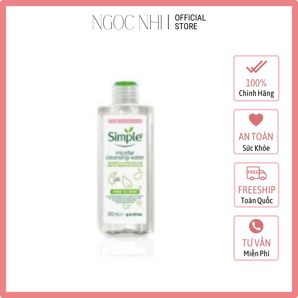 Nước Tẩy Trang Simple Micellar Cleansing Water 200ml [Chính Hãng 100%]