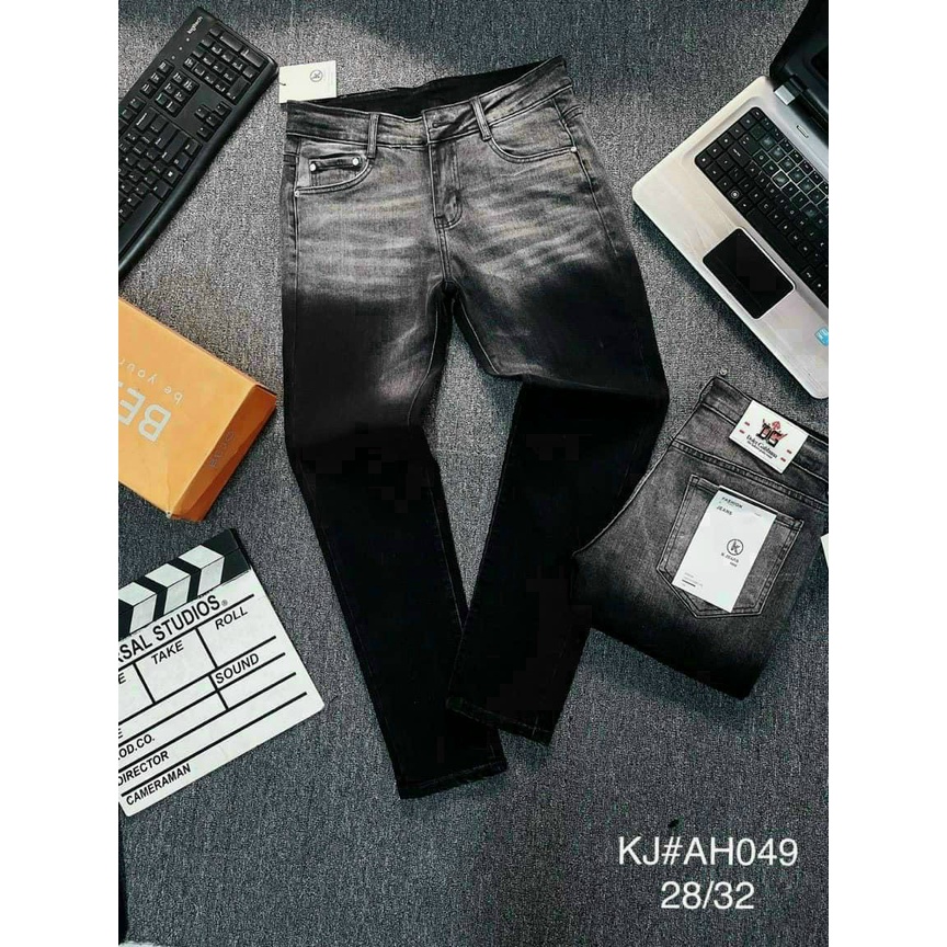 Quần jean nam đen CAO CẤP chất bò co giãn-form chuẩn-trẻ trung-AHFASHION