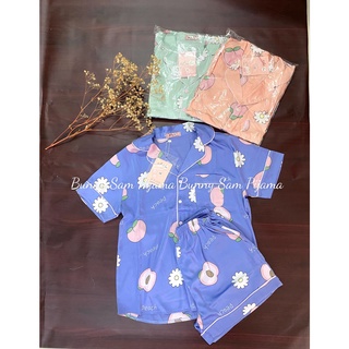 Đồ bộ ngủ nữ pijama lụa Latin tay ngắn quần đùi Freesize