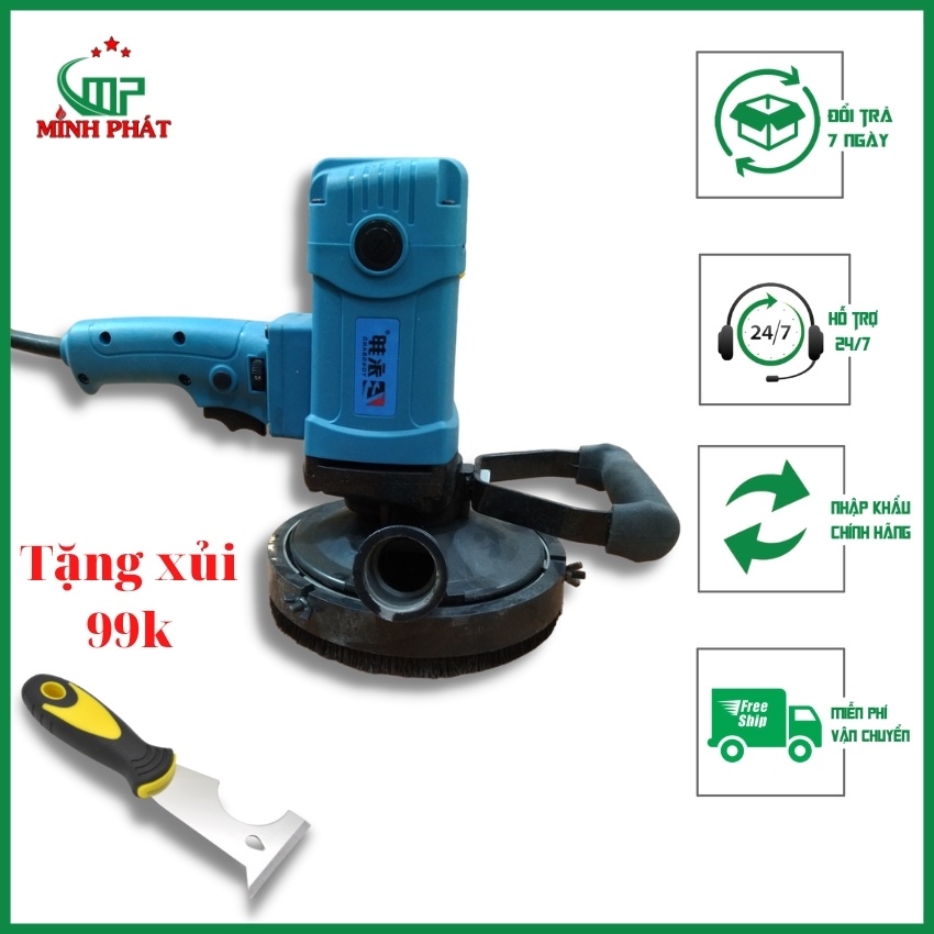 Máy bóc trét tường xi măng, máy mài tường cải tạo nhà cũ, máy san nền bê tông điện