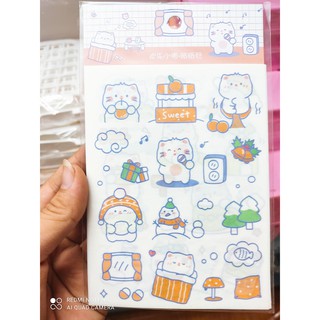 Set 4 Stickers hình mèo ú xinh xỉu