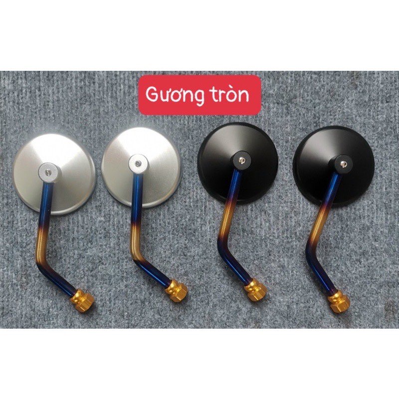 GƯƠNG TRÒN CHÂN NHÔM TITAN ỐC VÀNG