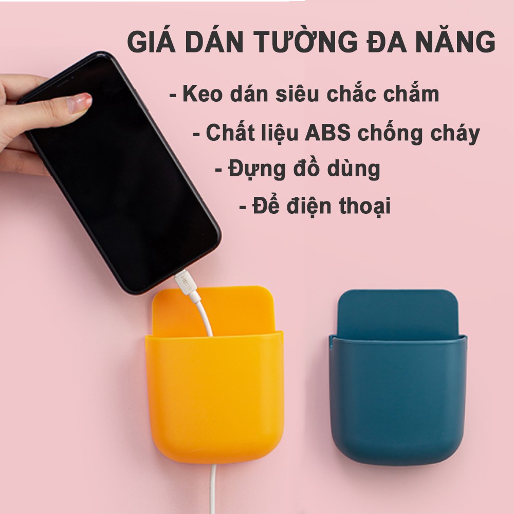 giá dán tường - Khay Giá để đồ dùng điện thoại remote đa năng Điều Khiển Từ Xa Gắn Tường Siêu bền nhựa ABS GDT02