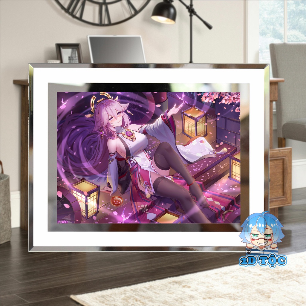 Khung kính để bàn Yae Miko (10) Genshin Impact  by 2D Tộc Shop