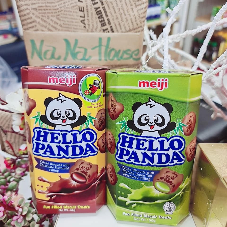 Bánh gấu Meiji Hello Panda nhân kem tươi – hộp 50g Date 2022