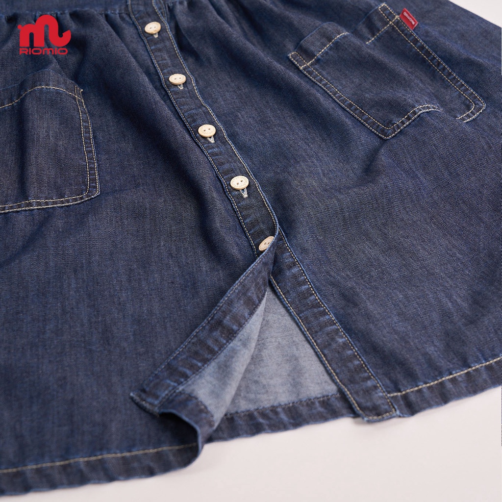 Váy jean bé gái 2 dây dáng suông RIOMIO 100% cotton USA cao cấp 3,4,5,6,7,8,9,10,11 tuổi đầmcho bé - RO215