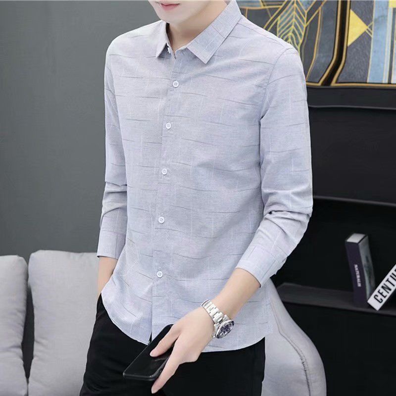 Áo Sơ Mi In Họa Tiết Đơn Giản Thời Trang Hàn Quốc Cho Nam