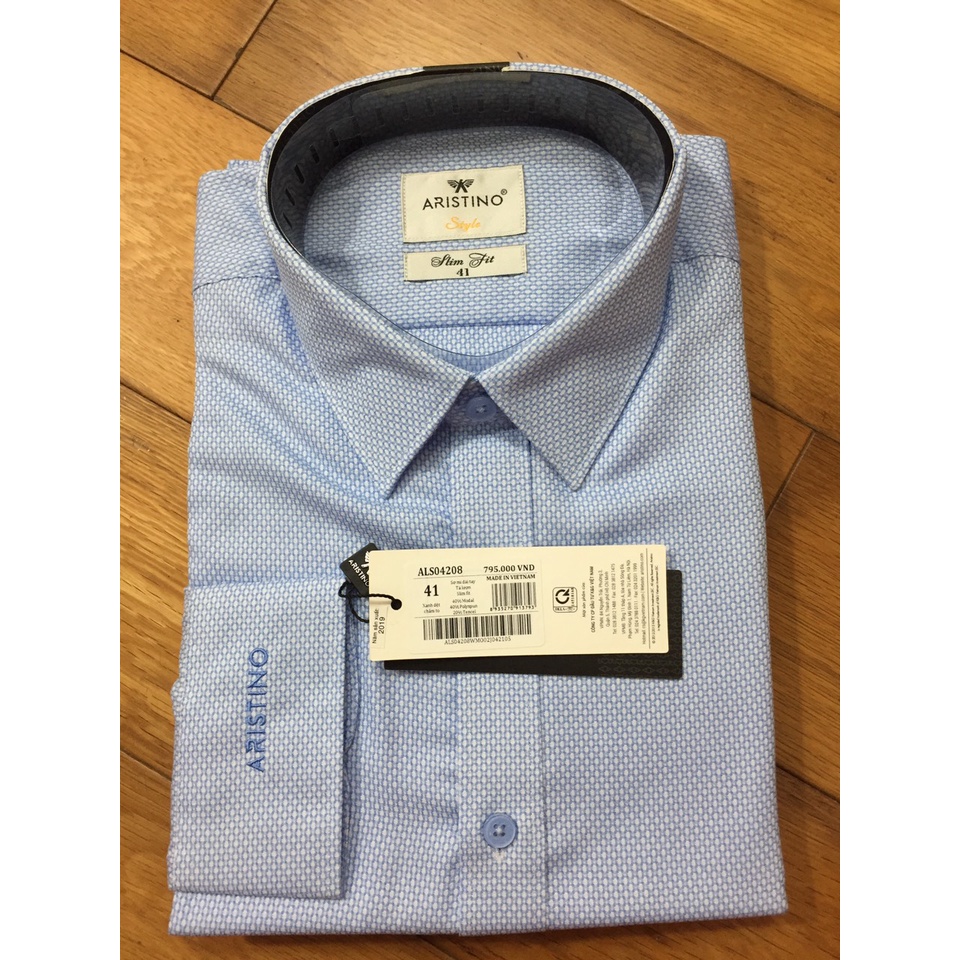 Áo sơ mi nam dài tay Aristino 🌟 CHÍNH HÃNG – SALE 🌟 ALS04208 dáng Slimfit, tà lượn, chất liệu modal mềm mát