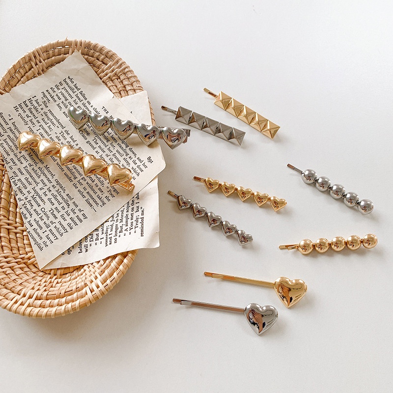 Thời Trang Kẹp Tóc Hợp Kim Hình Trái Tim Xinh Xắn