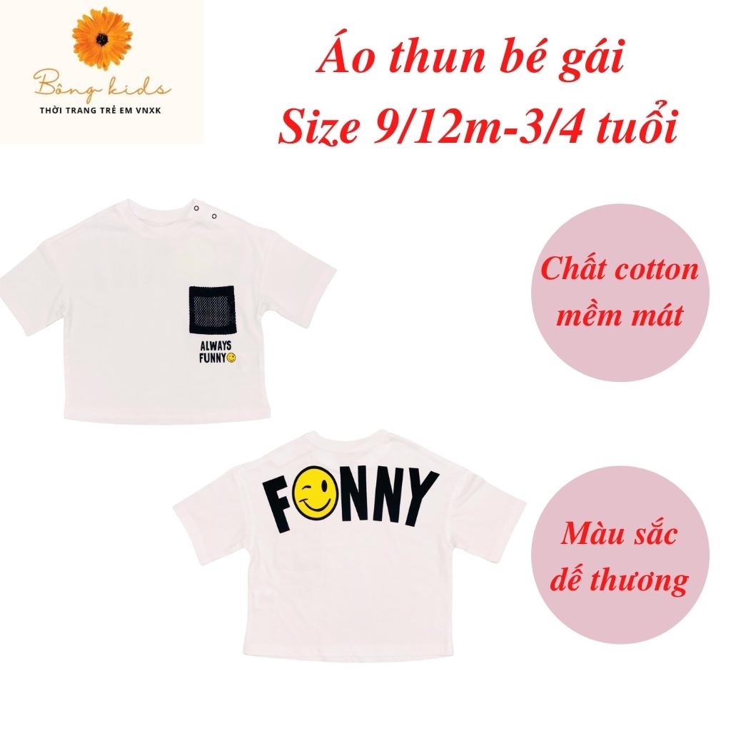 Áo thun cho bé gái, áo phông bé gái chất cotton mềm mát, size 9m - 3/4 tuổi - BONGKIDS