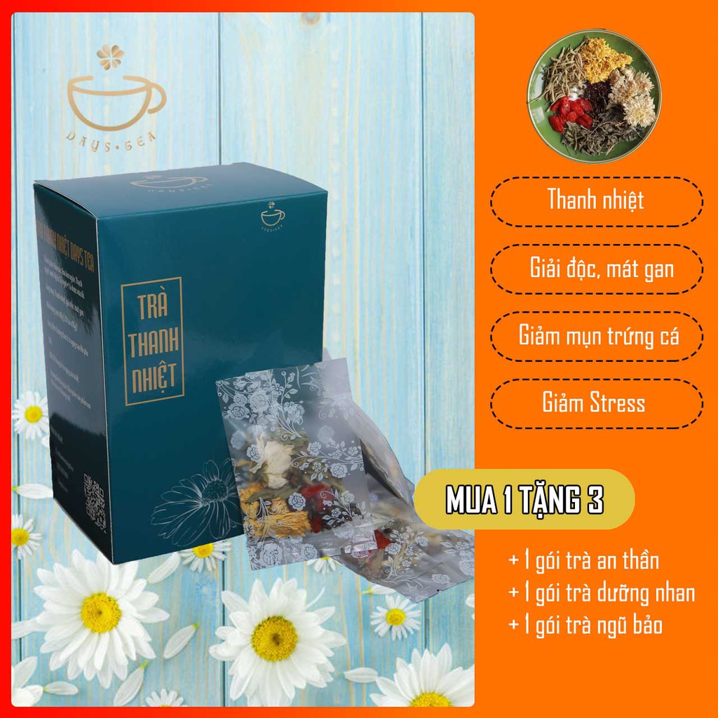 TRÀ THANH NHIỆT [20 GÓI] -  GIẢI ĐỘC, MÁT GAN, GIẢM STRESS, GIẢM MỤN TRỨNG CÁ, CẢI THIỆN THỊ LỰC | BigBuy360 - bigbuy360.vn