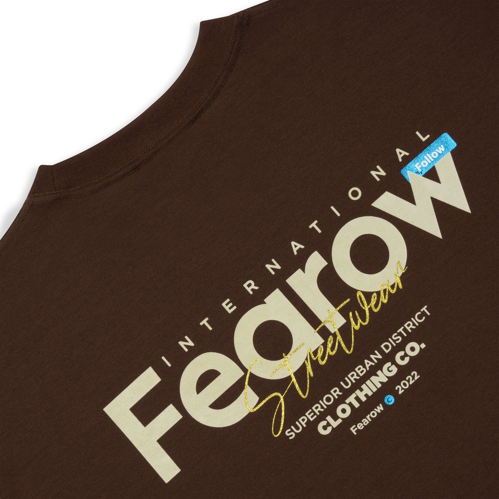 Áo thun nam nữ local brand unisex Fearow Multifont / Màu Nâu Đậm - FW164