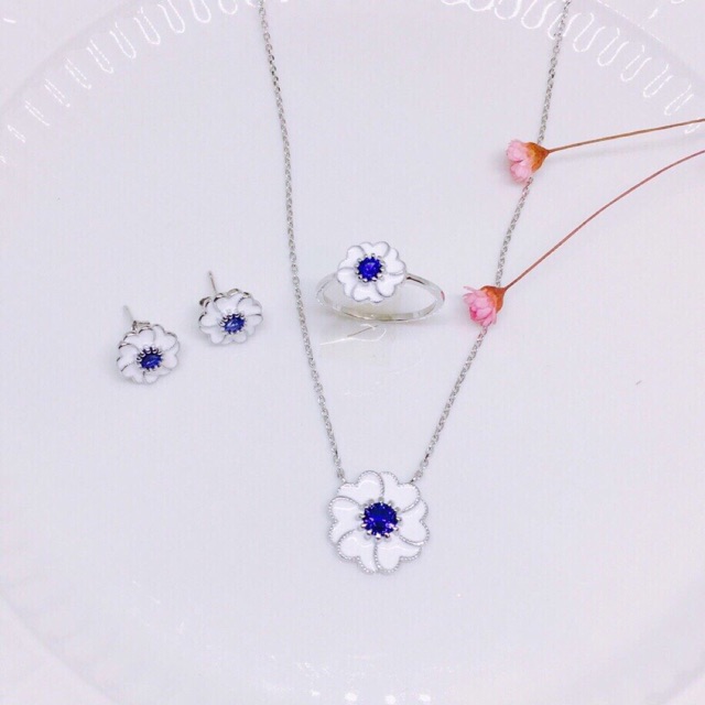 Bộ hoa xanh bạc korea