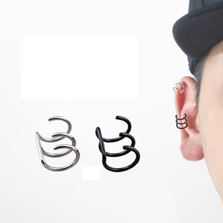 Bông tai nam nữ móc kẹp vành tai (không cần bấm lỗ tai) chất liệu inox đẹp không gỉ sét - namimi
