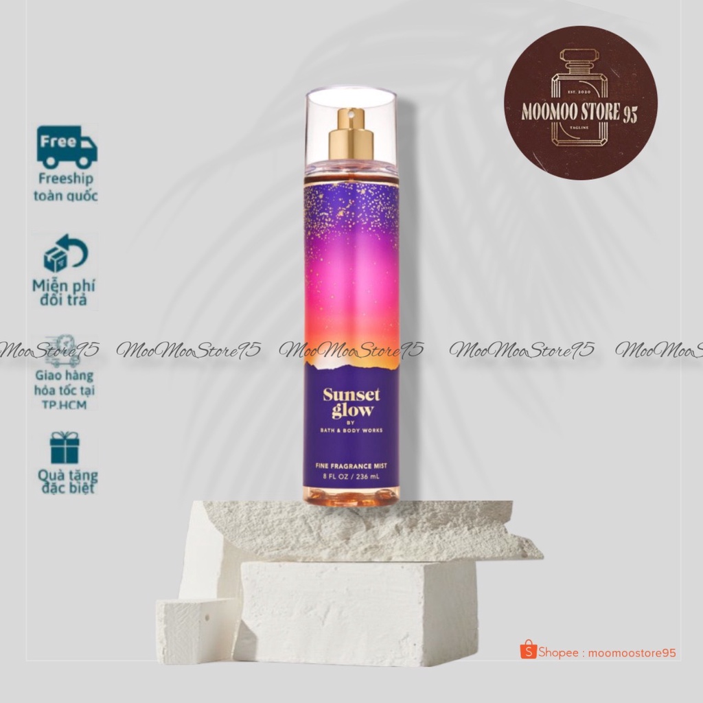 Xịt thơm toàn thân 𝐁𝐚𝐭𝐡 &amp; 𝐁𝐨𝐝𝐲 𝐖𝐨𝐫𝐤𝐬 mùi Sunset Glow