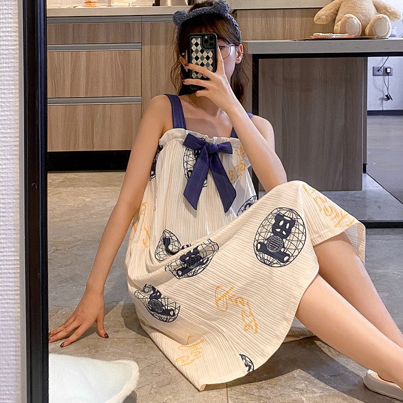 Đầm Ngủ Cotton Mỏng Không Tay Phong Cách Mới Mùa Hè Kích Thước Lớn 2022