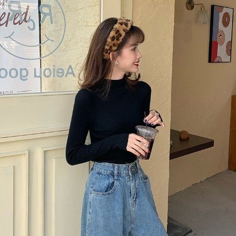 Áo Giữ Nhiệt Nữ Knitted Coat Women's Long Sleeve New Slim Solid Color Top