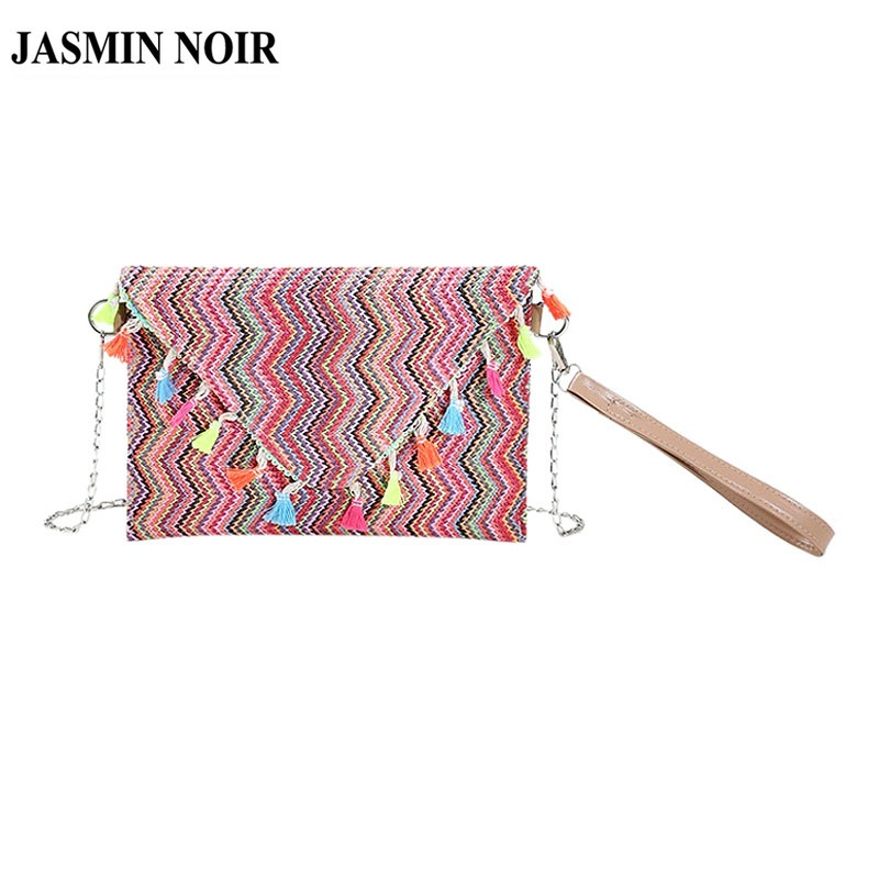 Túi Đeo JASMIN NOIR Chéo Nắp Gập In Họa Tiết Kẻ Sọc Cho Nữ