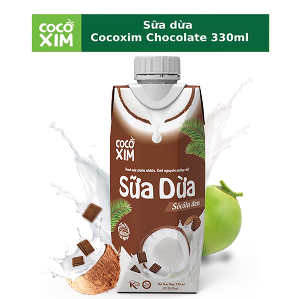 Hộp 330ml Sữa Dừa Socola Đen Cocoxim Đóng Hộp