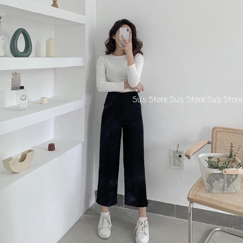 Quần culottes cạp cao khoá cạnh Q223 SUSTORE