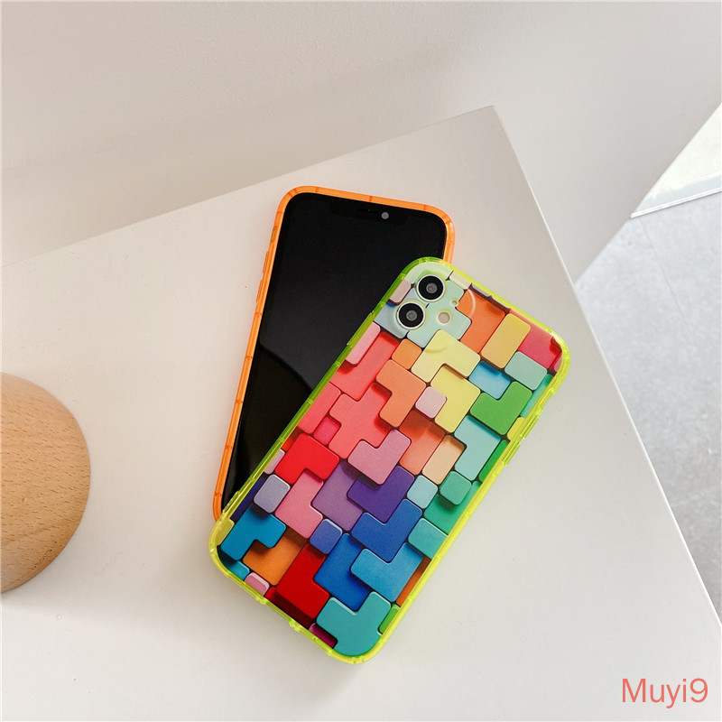 Ốp Điện thoại TPU Họa Tiết Hình Học Nhiều Màu Cho iPhone 12 11Promax X XSMax XR 8/SE2 7Plus | BigBuy360 - bigbuy360.vn